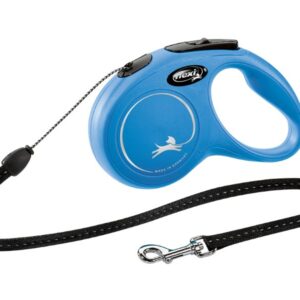 flexi extendable blue dog lead