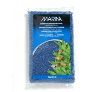 Create a colourful aquascape in your aquarium with Marina Decorative Gravel. The gravel is epoxy-coated, which makes the gravel inert and prevents any adverse effects on water chemistry. Research shows that epoxy-coated gravel provides an optimum surface for the colonization of beneficial bacteria, which in turn provide biological filtration for clear and healthy water. The gravel is dust free and is available in a wide variety of colours. For fresh water and saltwater aquariums. Colour: Blue. Size: 4-7mm (0.15"-0.3" ) Net weight: 2 kg (4.4 lbs).
