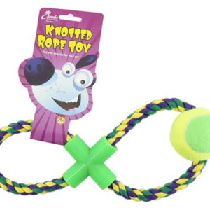 figure 8 rope toy for dogs with ball