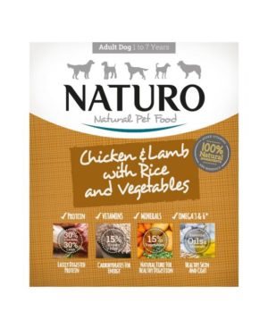 naturo chicken and lamb with rice and veg dog food