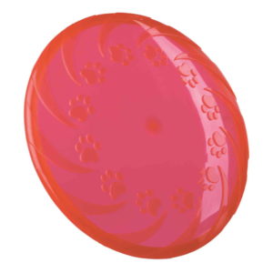 pink dog frisbee