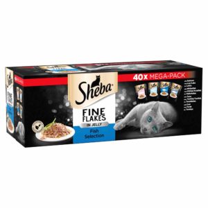 SHEBA Fine Flakes Fish in Jelly Pouch, 40x85g.