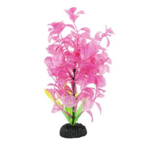 Pink & White Small Leaf Plastic Plant 8" /20cm